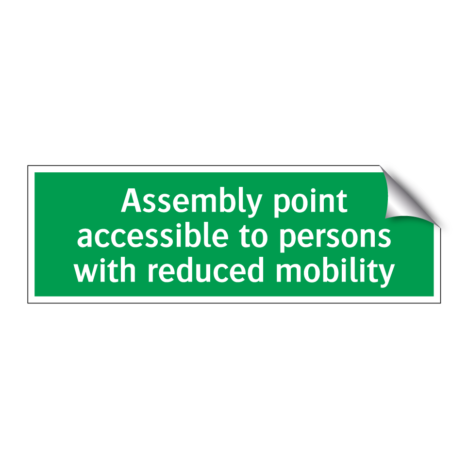Assembly point accessible to persons with reduced mobility