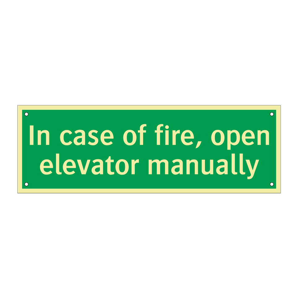 In case of fire, open elevator manually