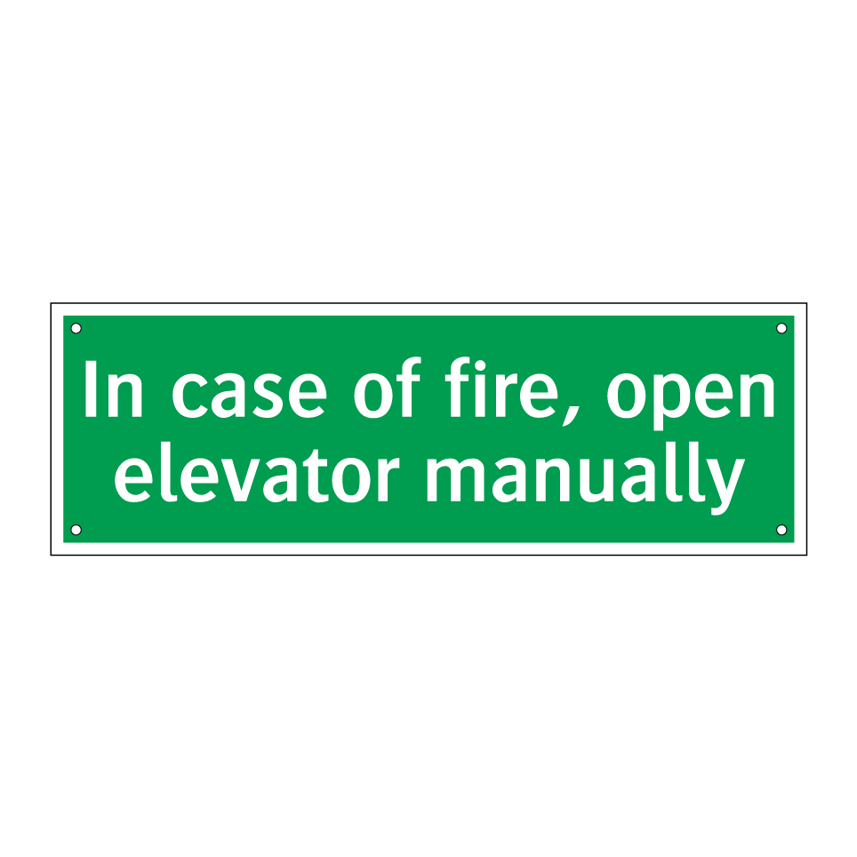 In case of fire, open elevator manually