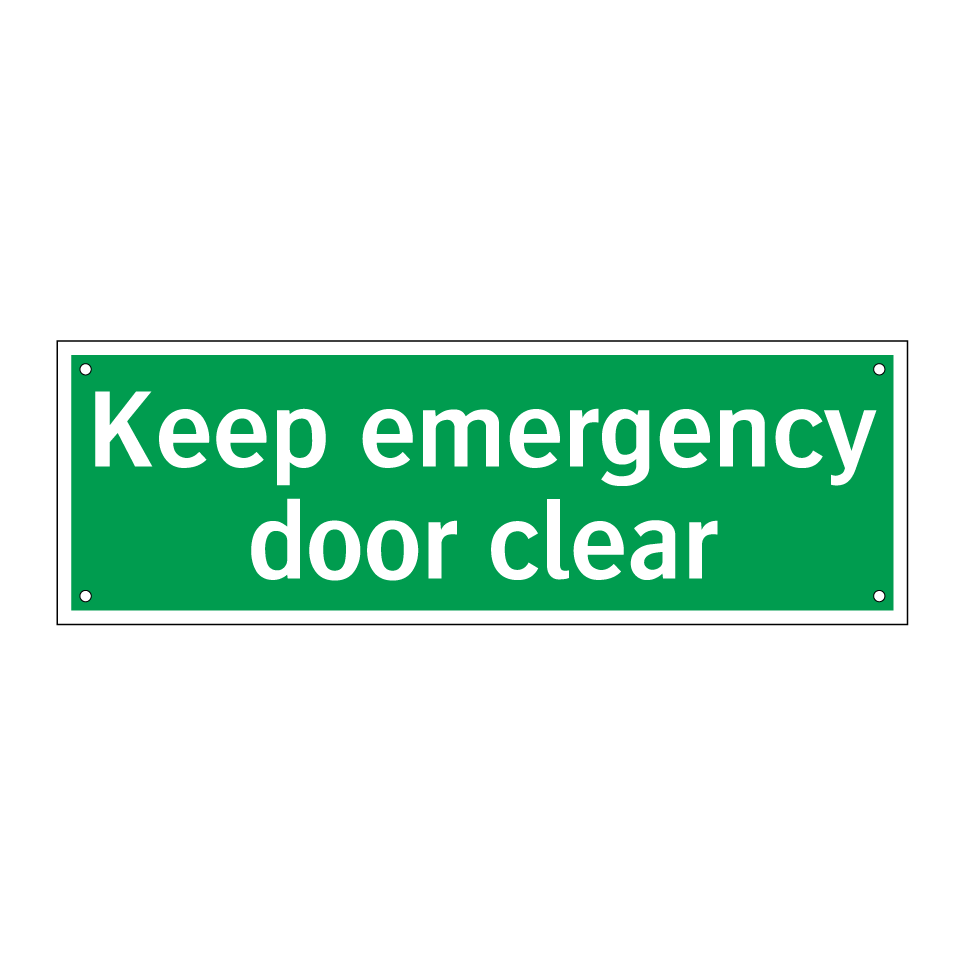 Keep emergency door clear