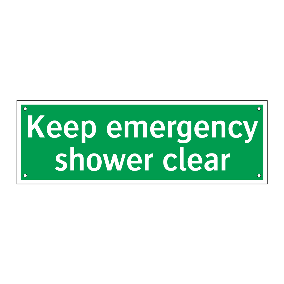 Keep emergency shower clear
