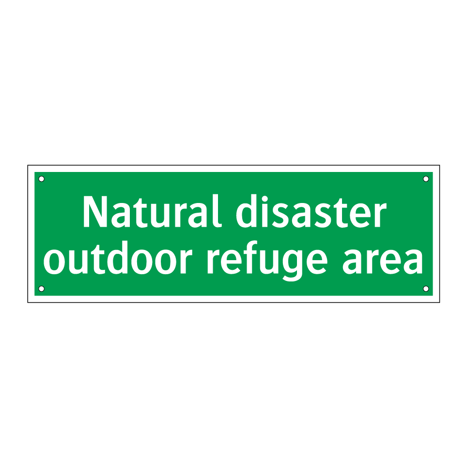 Natural disaster outdoor refuge area