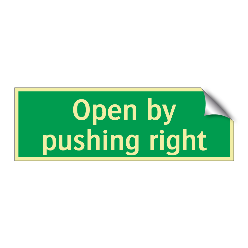 Open by pushing right