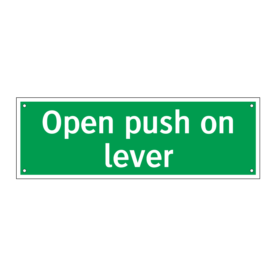 Open push on lever