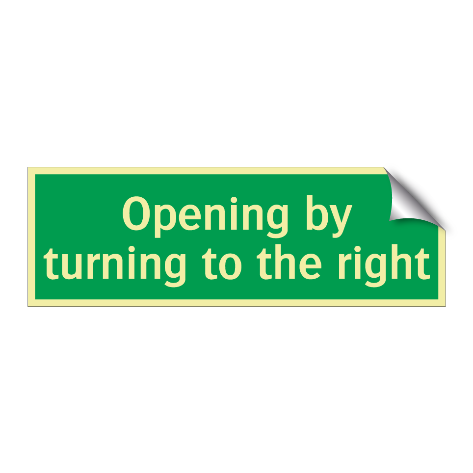 Opening by turning to the right