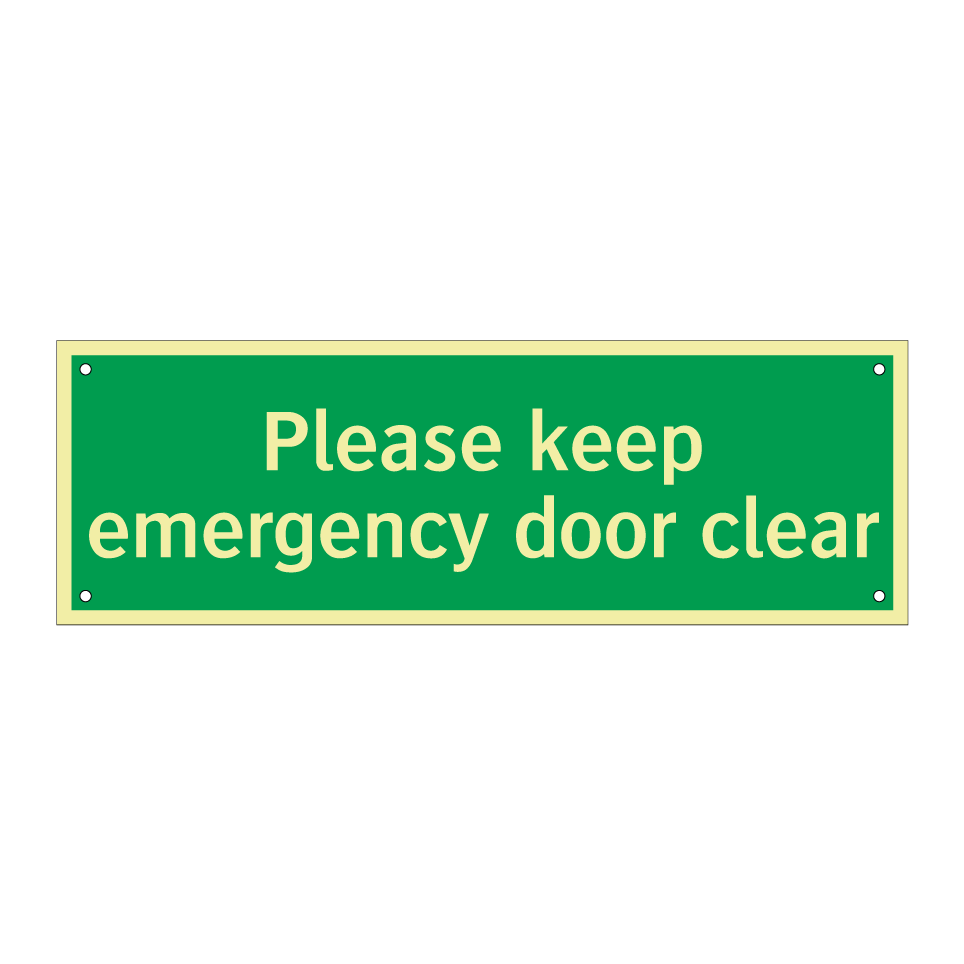 Please keep emergency door clear