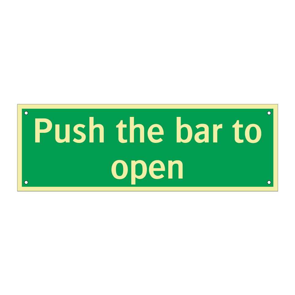 Push the bar to open