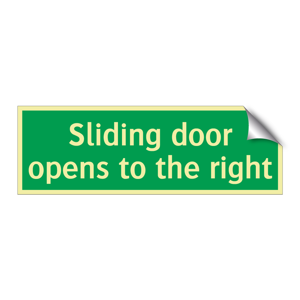 Sliding door opens to the right
