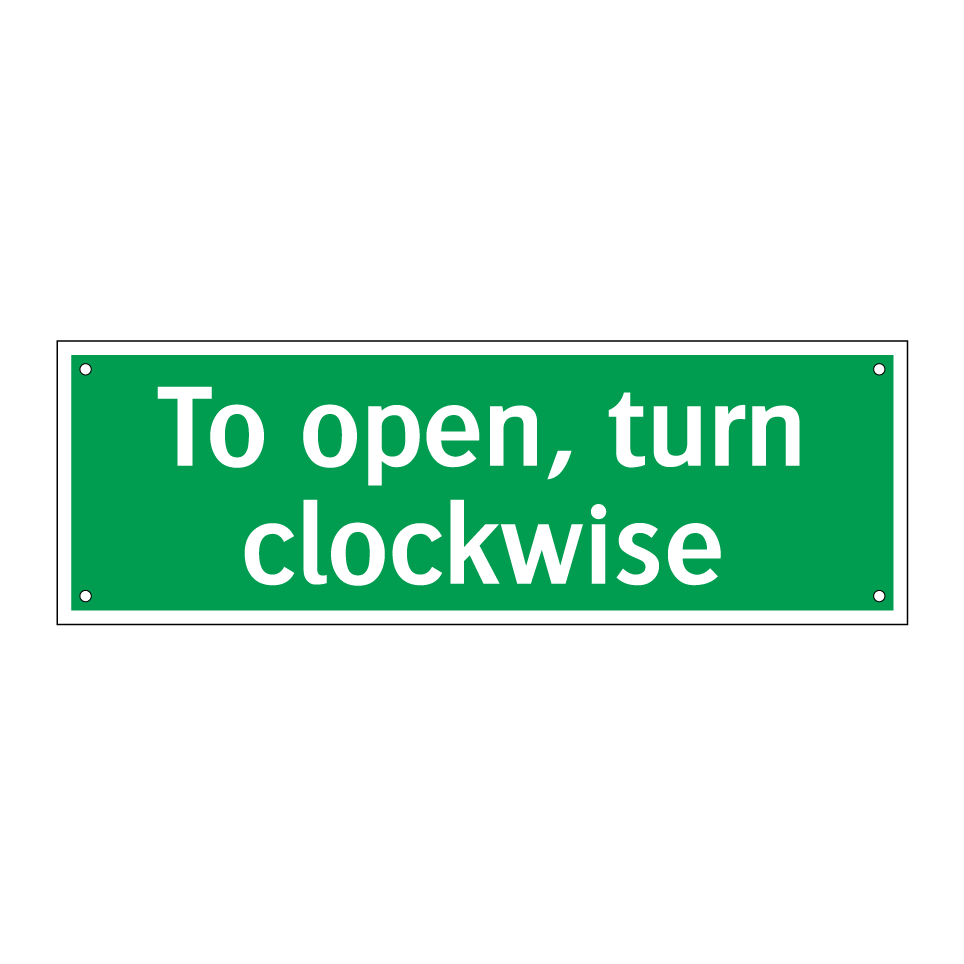To open, turn clockwise