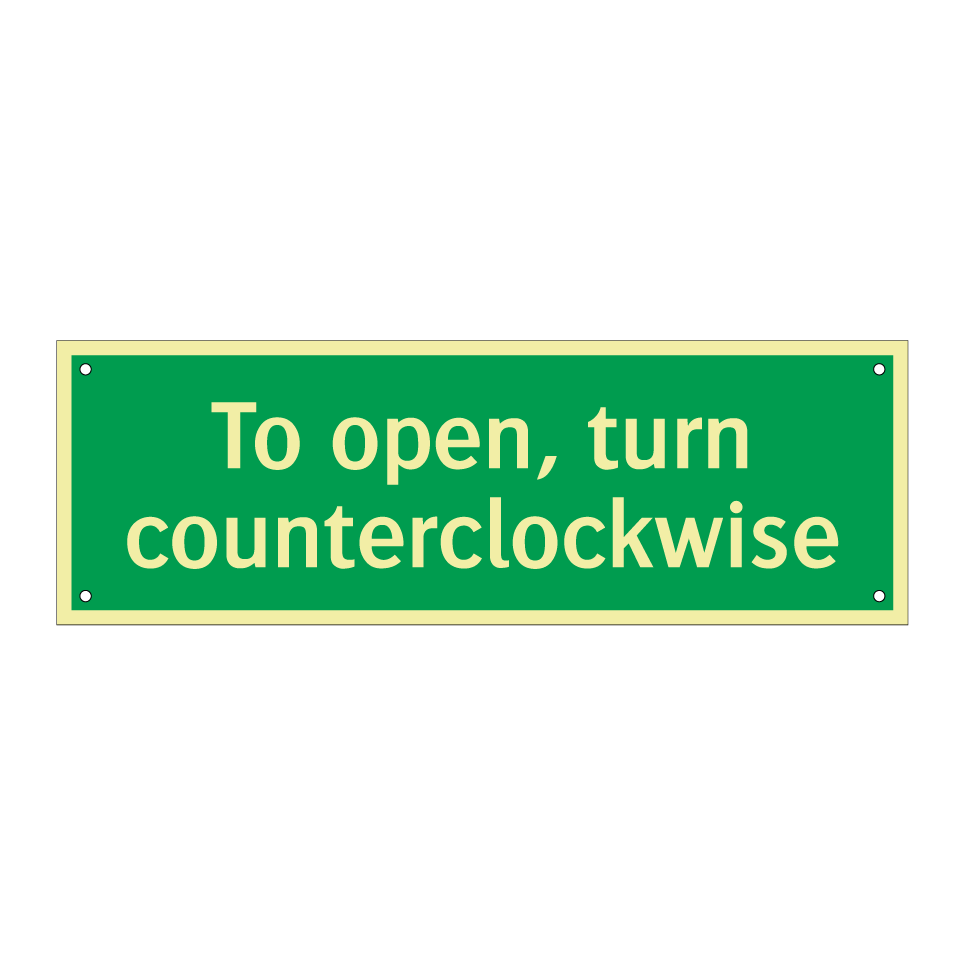 To open, turn counterclockwise