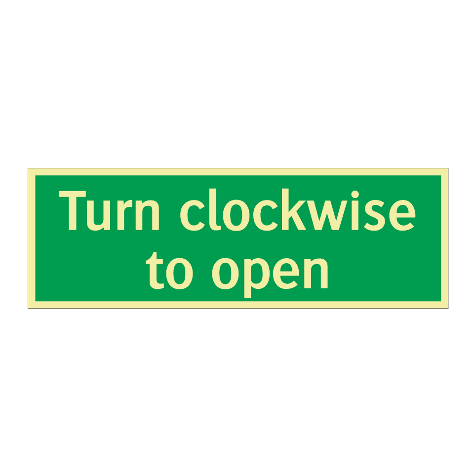 Turn clockwise to open
