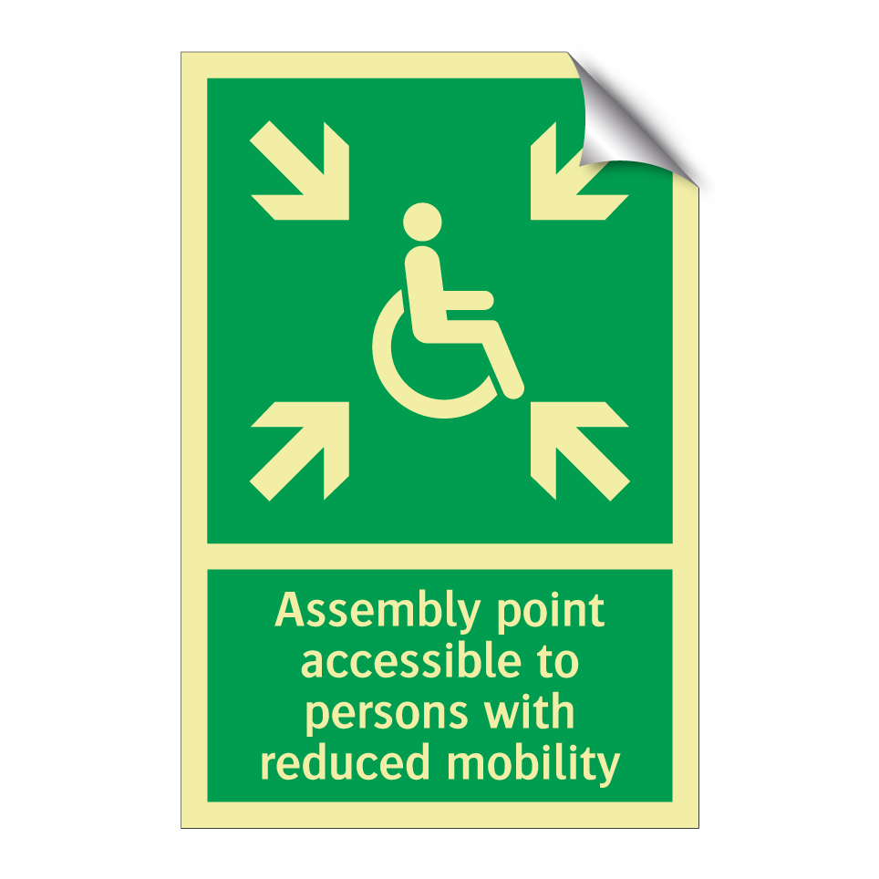 Assembly point accessible to persons with reduced mobility