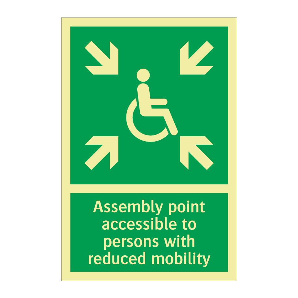 Assembly point accessible to persons with reduced mobility