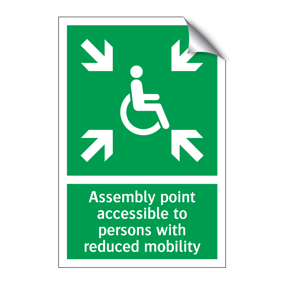 Assembly point accessible to persons with reduced mobility