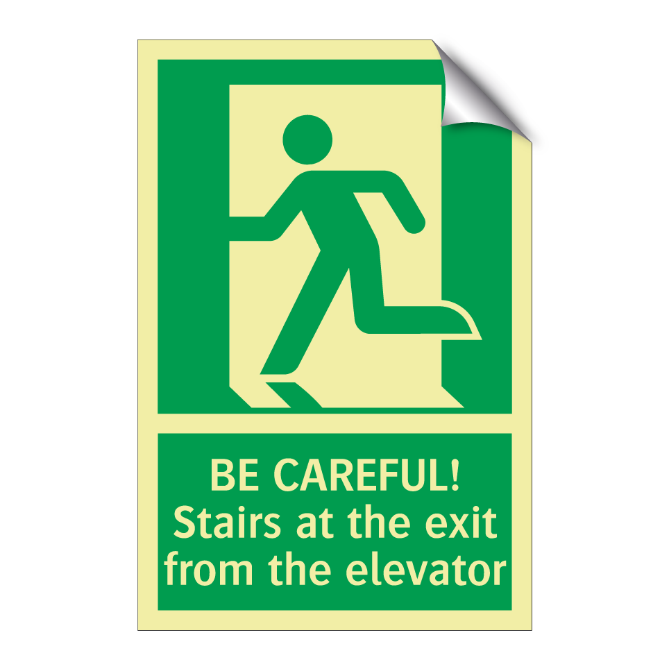 BE CAREFUL! Stairs at the exit from the elevator