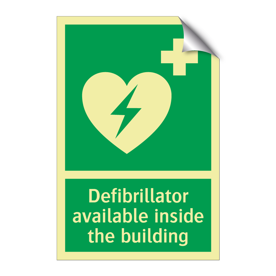 Defibrillator available inside the building