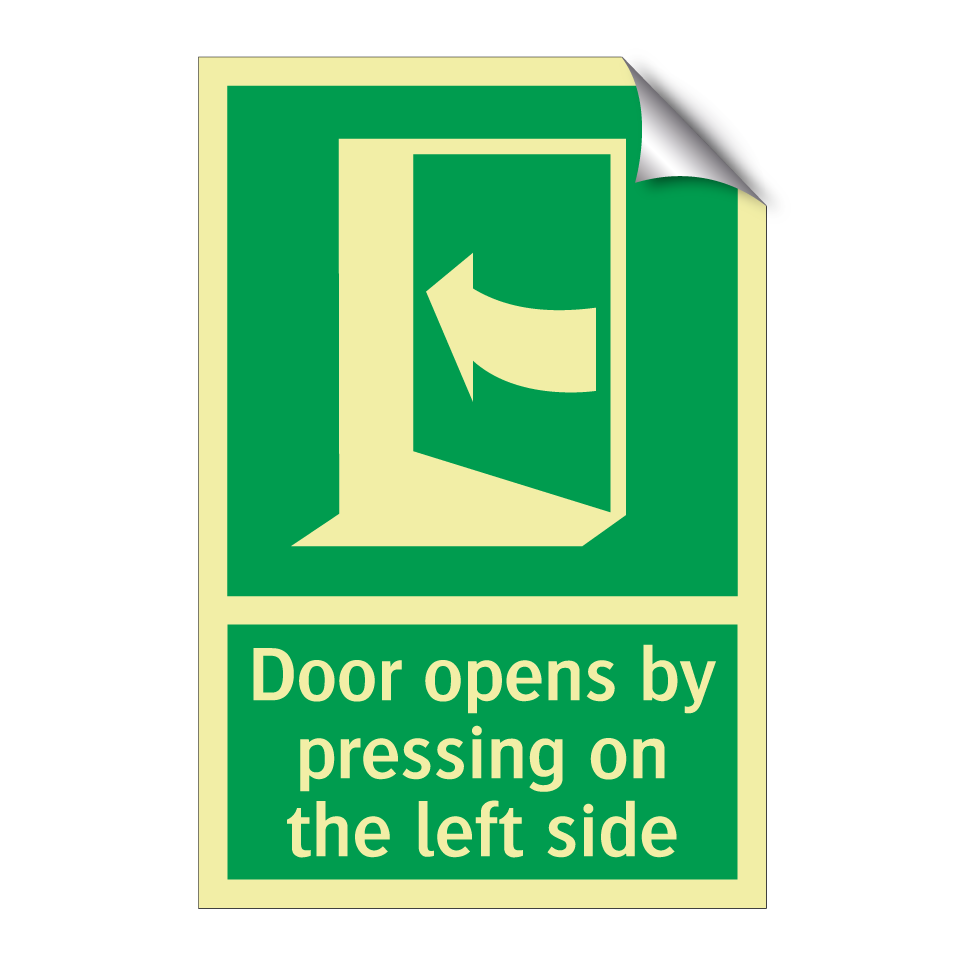 Door opens by pressing on the left side