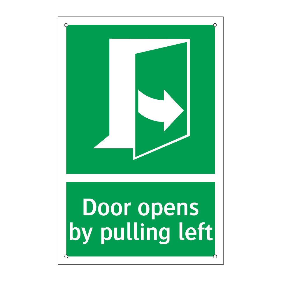 Door opens by pulling left