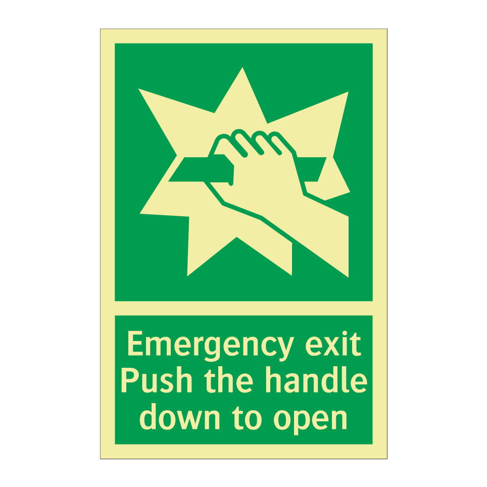 Emergency exit Push the handle down to open