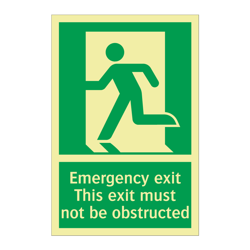 Emergency exit This exit must not be obstructed