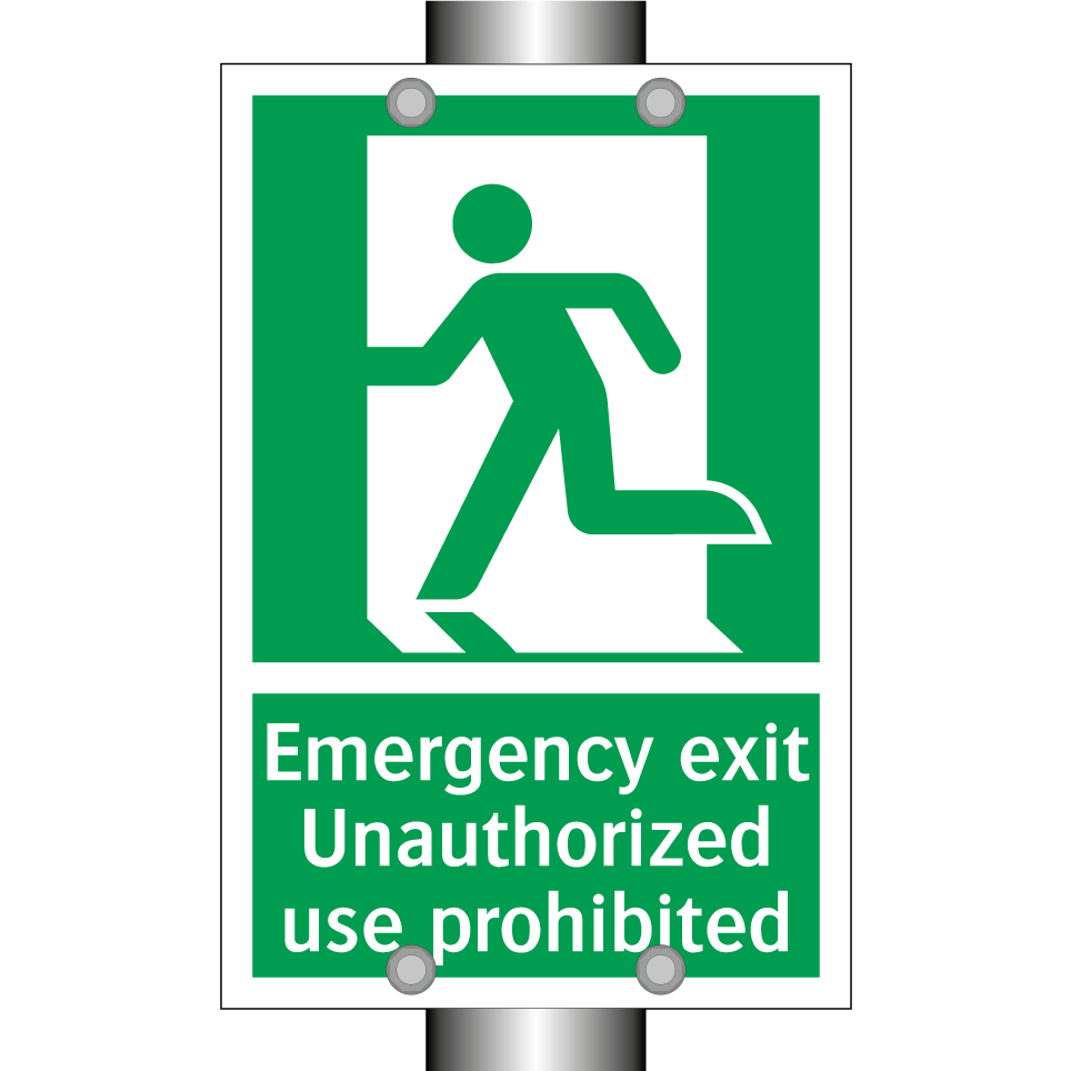 Emergency exit Unauthorized use prohibited