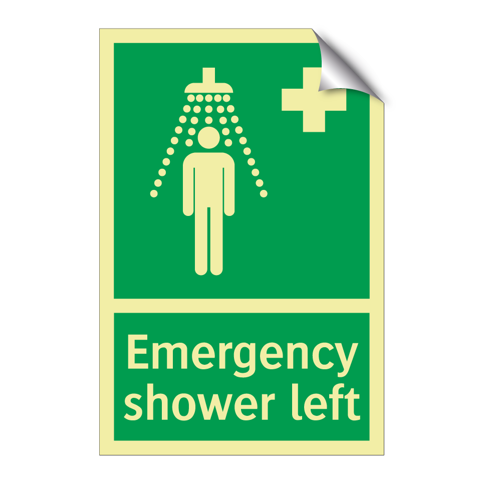 Emergency shower left