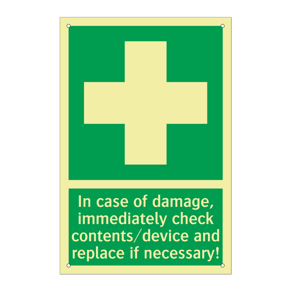 In case of damage, immediately check contents/device and replace if necessary!