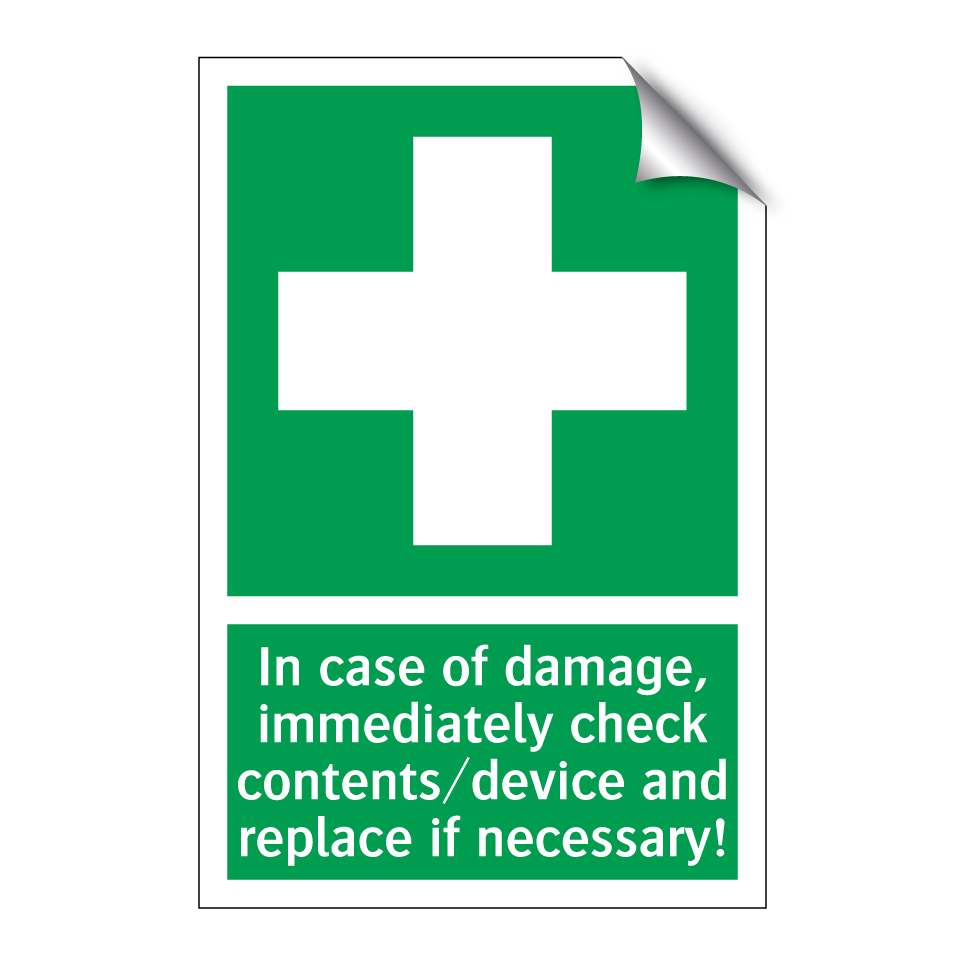 In case of damage, immediately check contents/device and replace if necessary!