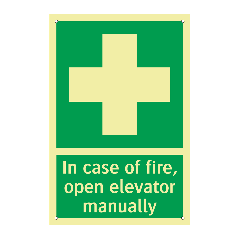In case of fire, open elevator manually
