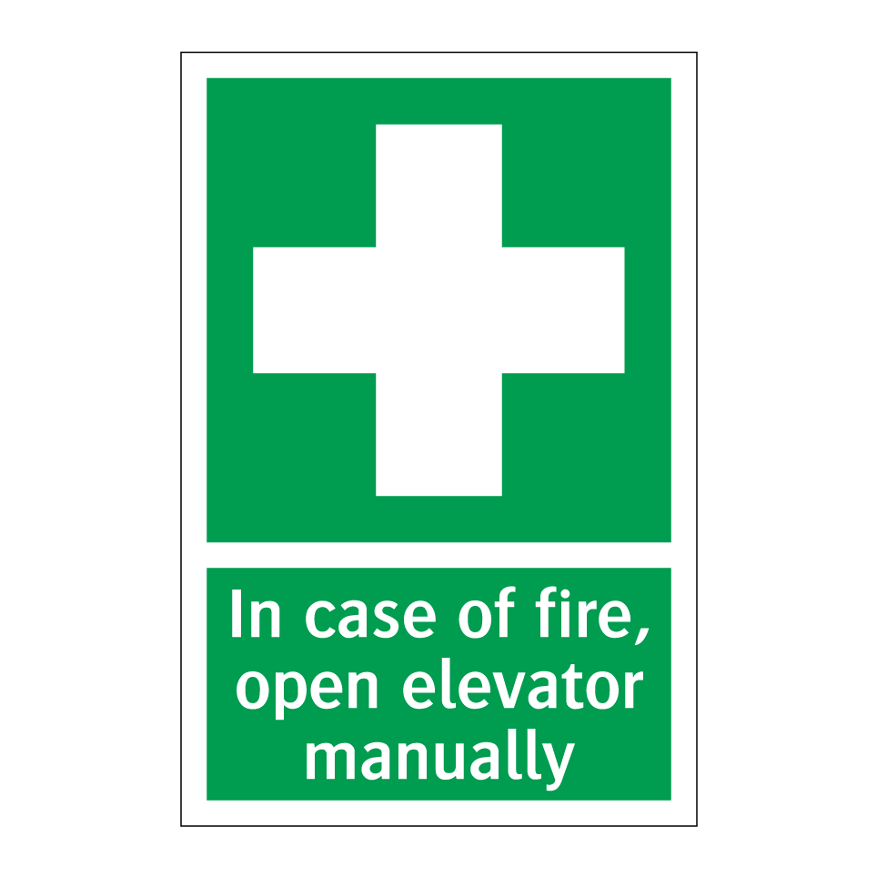 In case of fire, open elevator manually