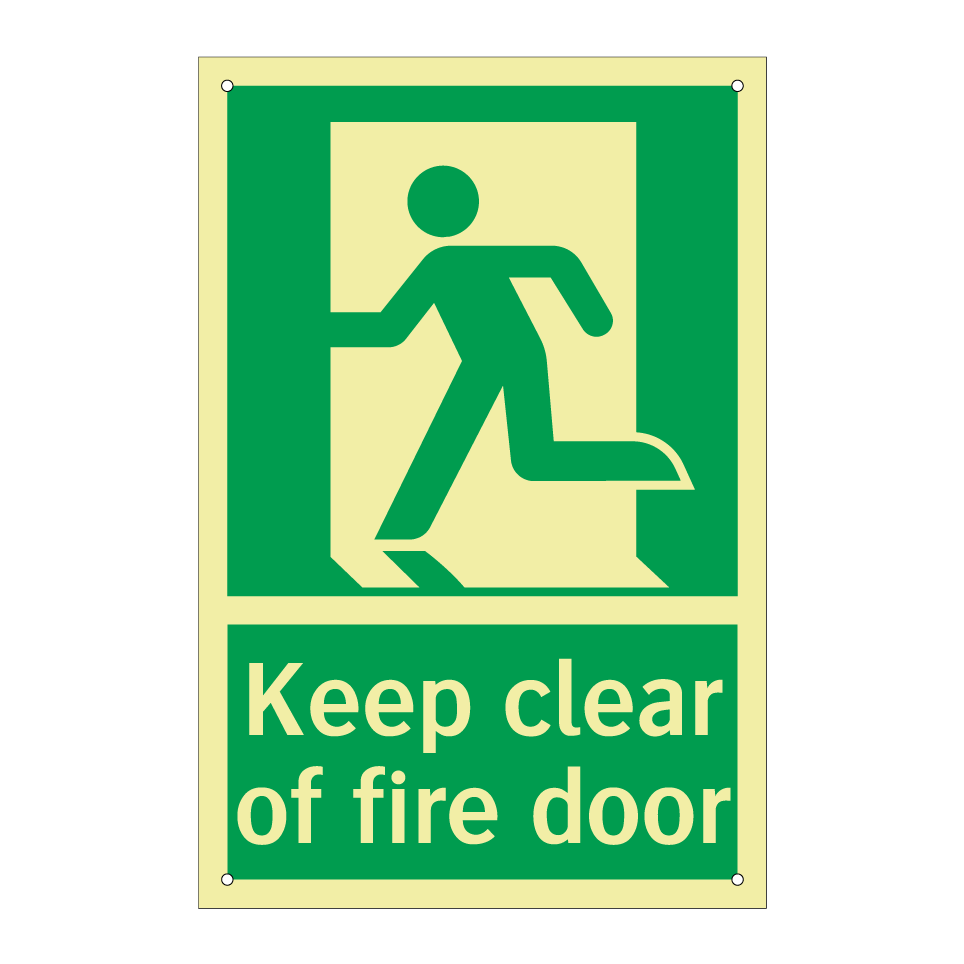 Keep clear of fire door