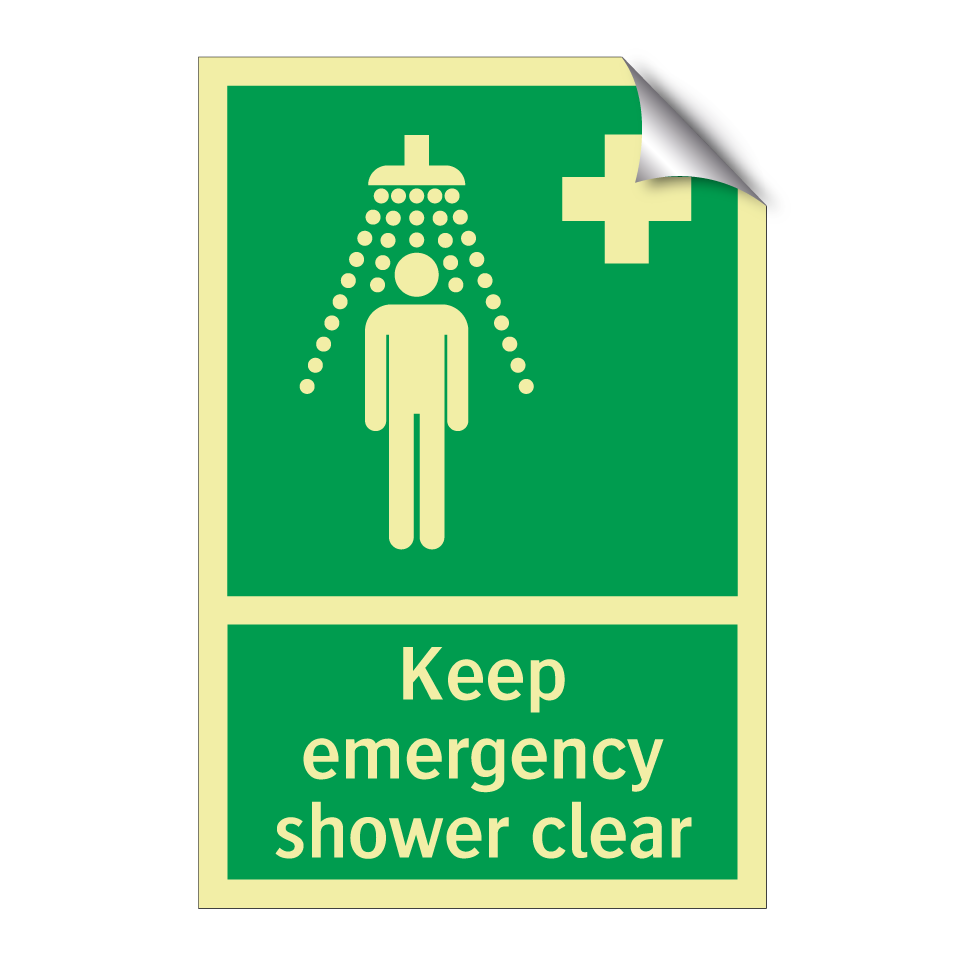 Keep emergency shower clear