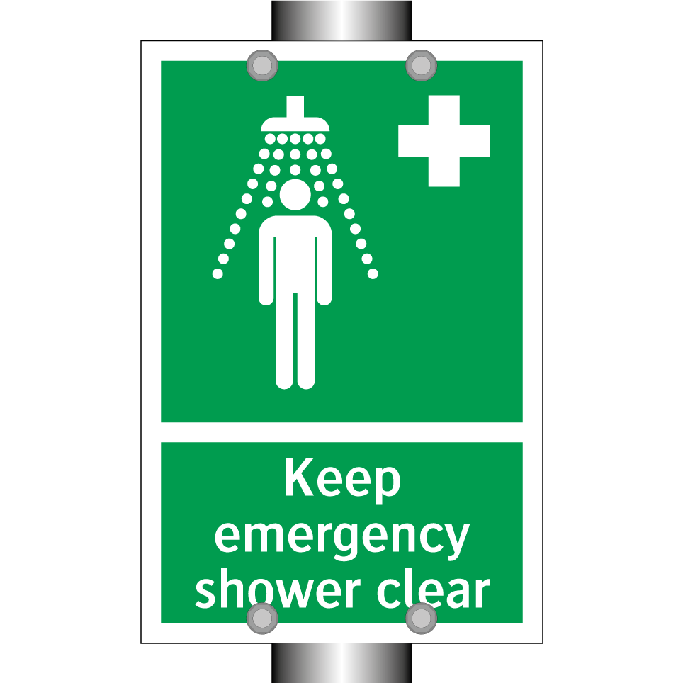 Keep emergency shower clear