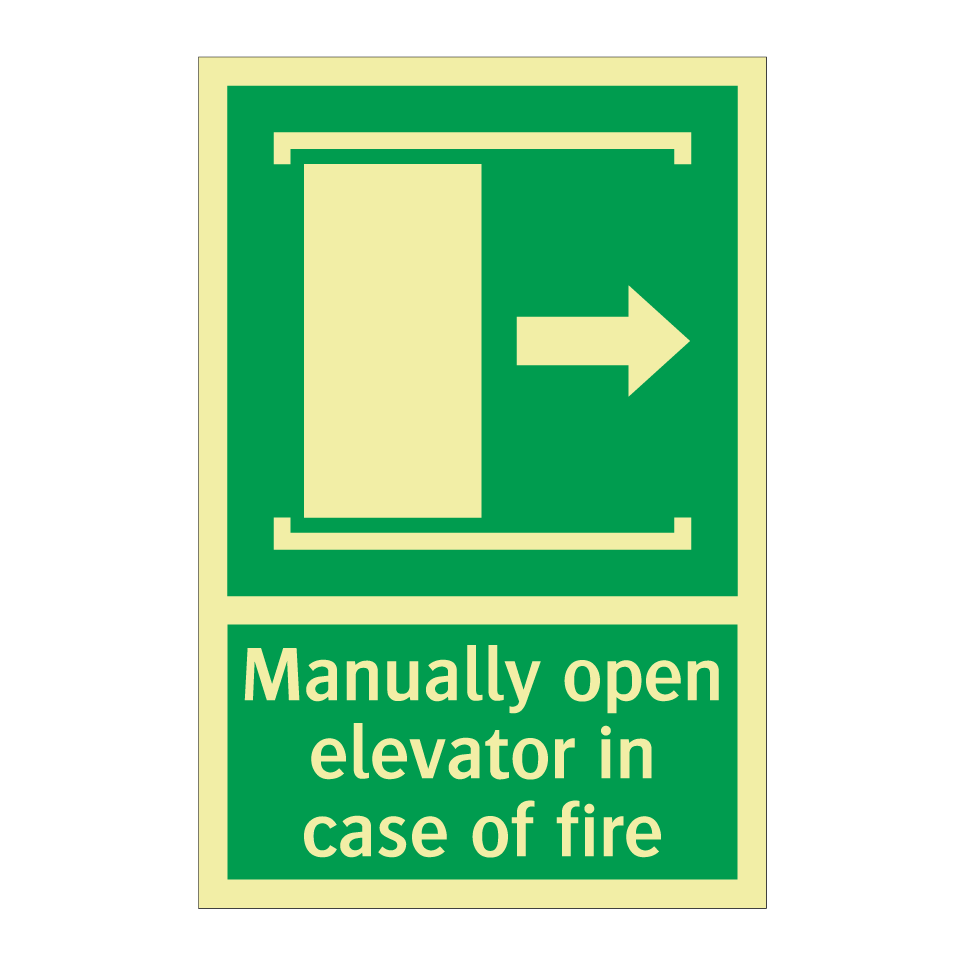 Manually open elevator in case of fire