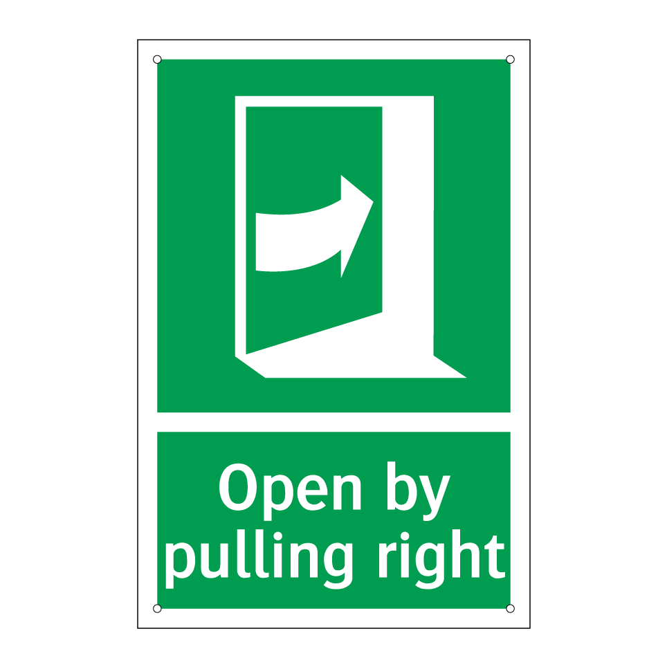 Open by pulling right