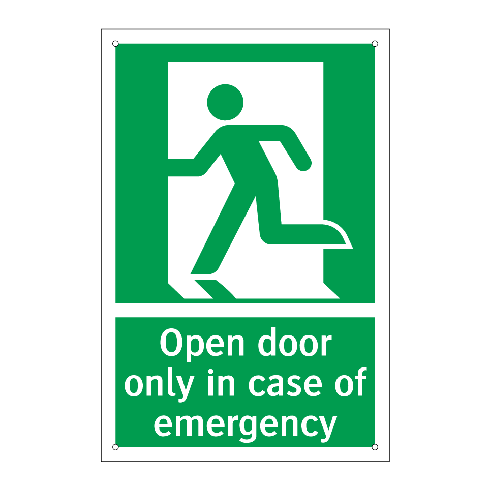 Open door only in case of emergency