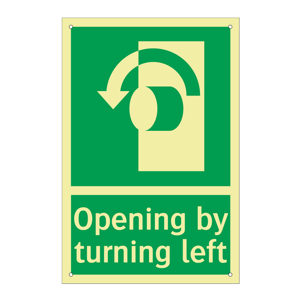 Opening by turning left
