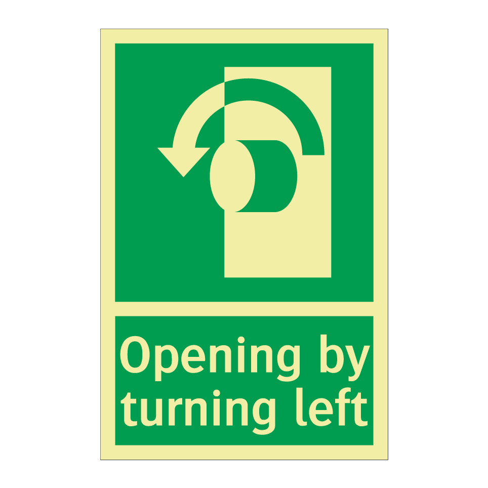 Opening by turning left