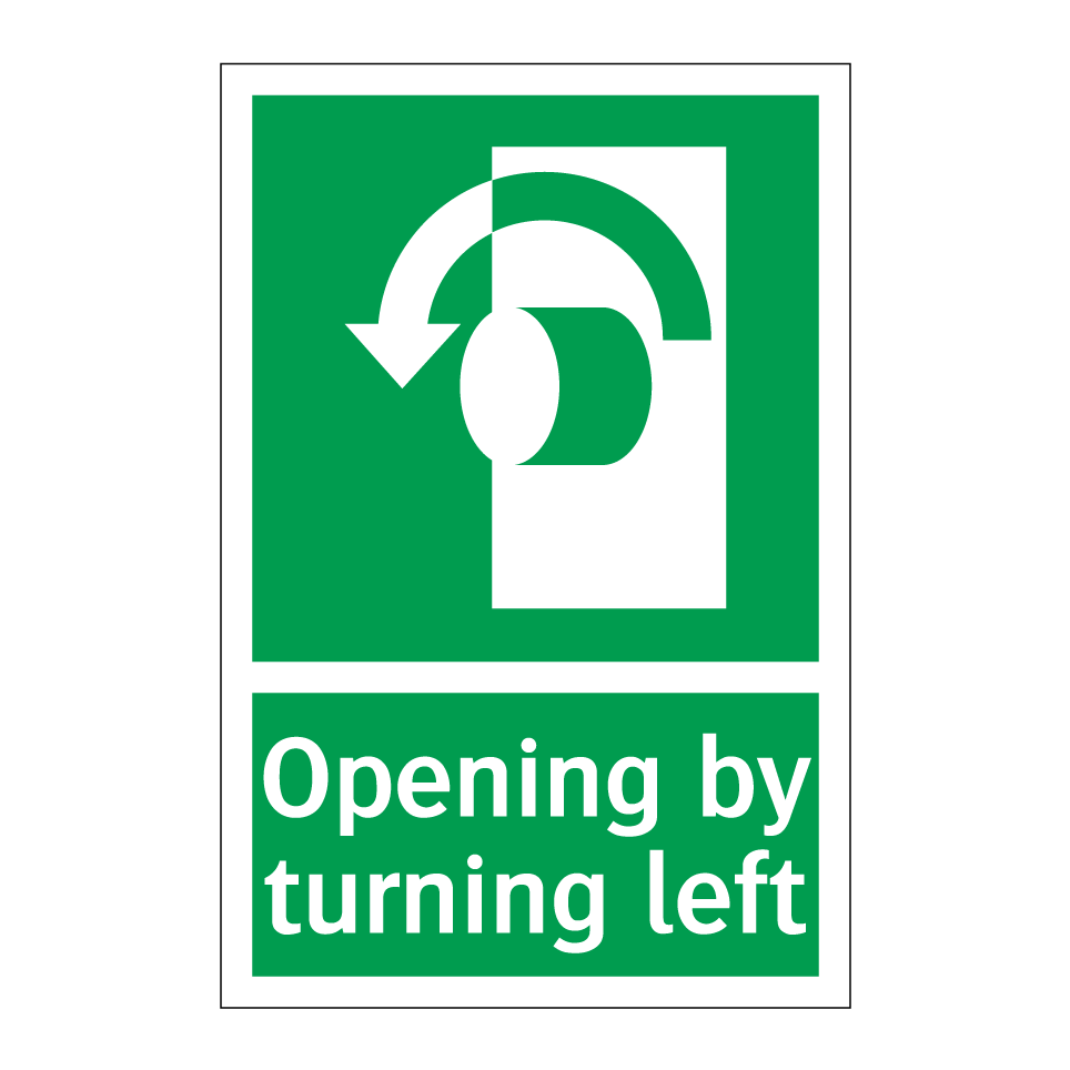 Opening by turning left