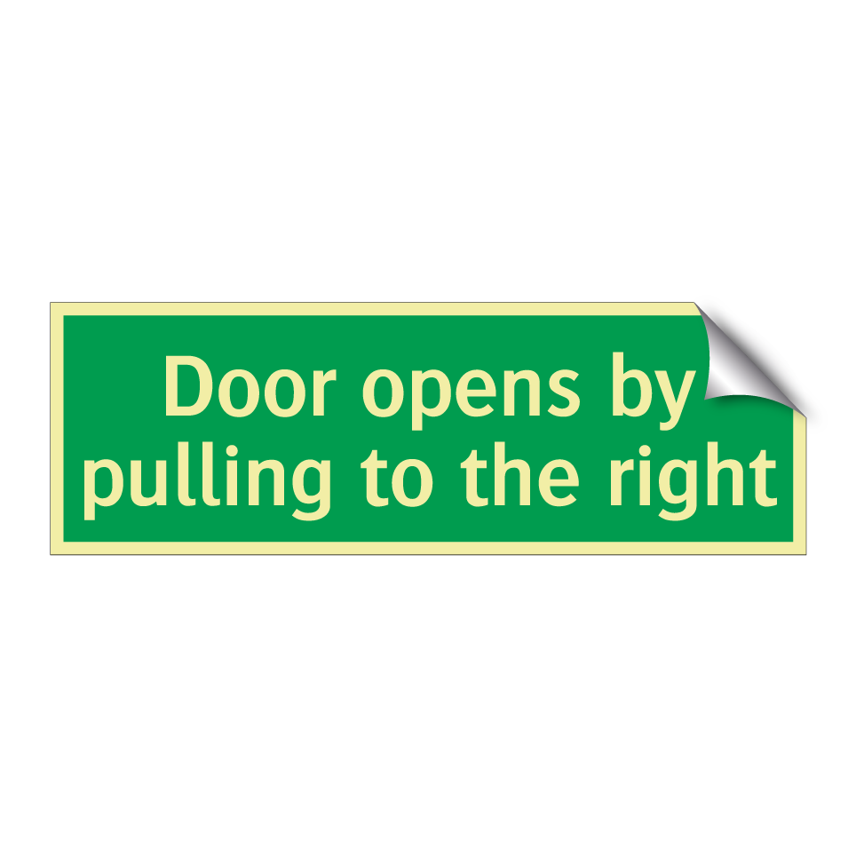Door opens by pulling to the right