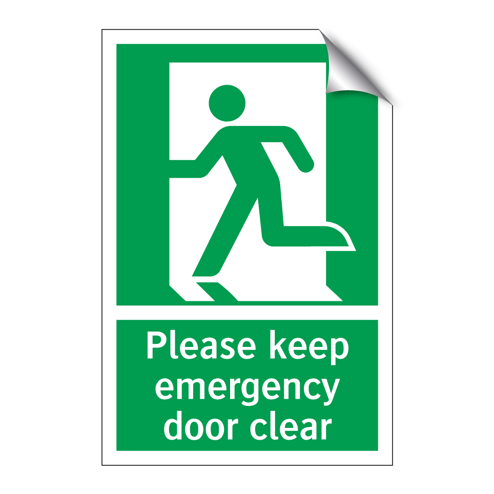 Please keep emergency door clear