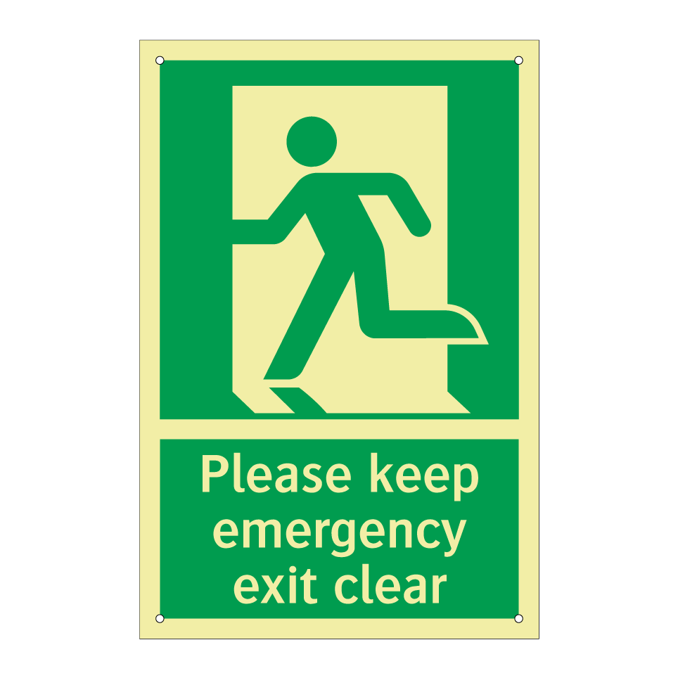 Please keep emergency exit clear
