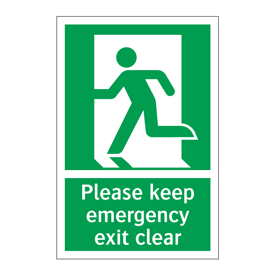 Please keep emergency exit clear