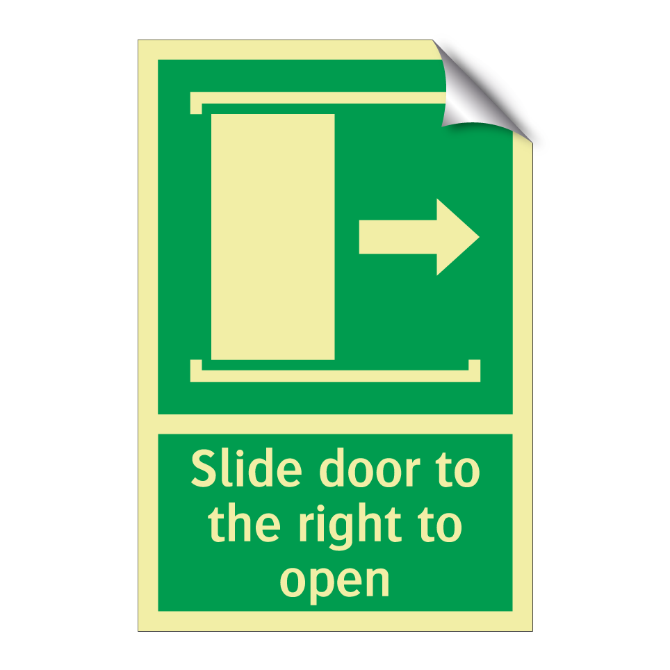 Slide door to the right to open