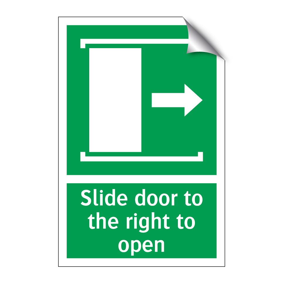 Slide door to the right to open