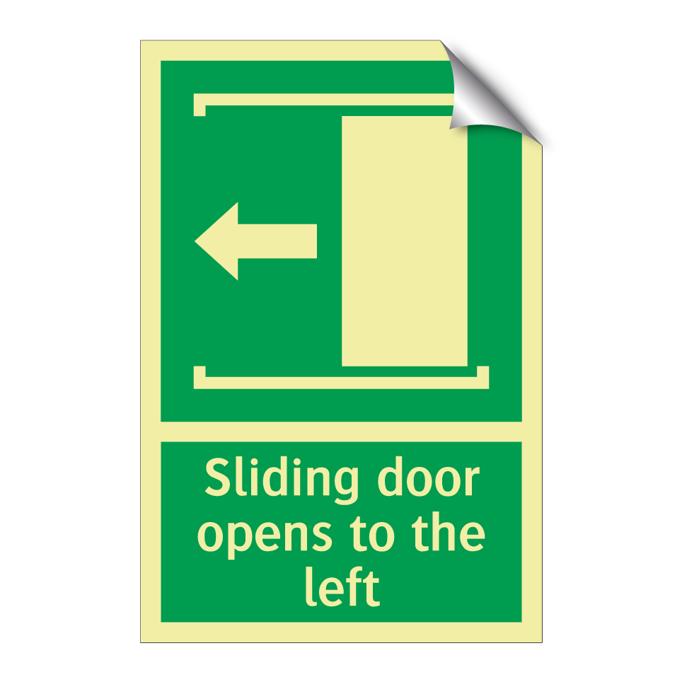 Sliding door opens to the left
