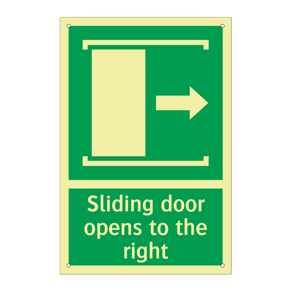Sliding door opens to the right