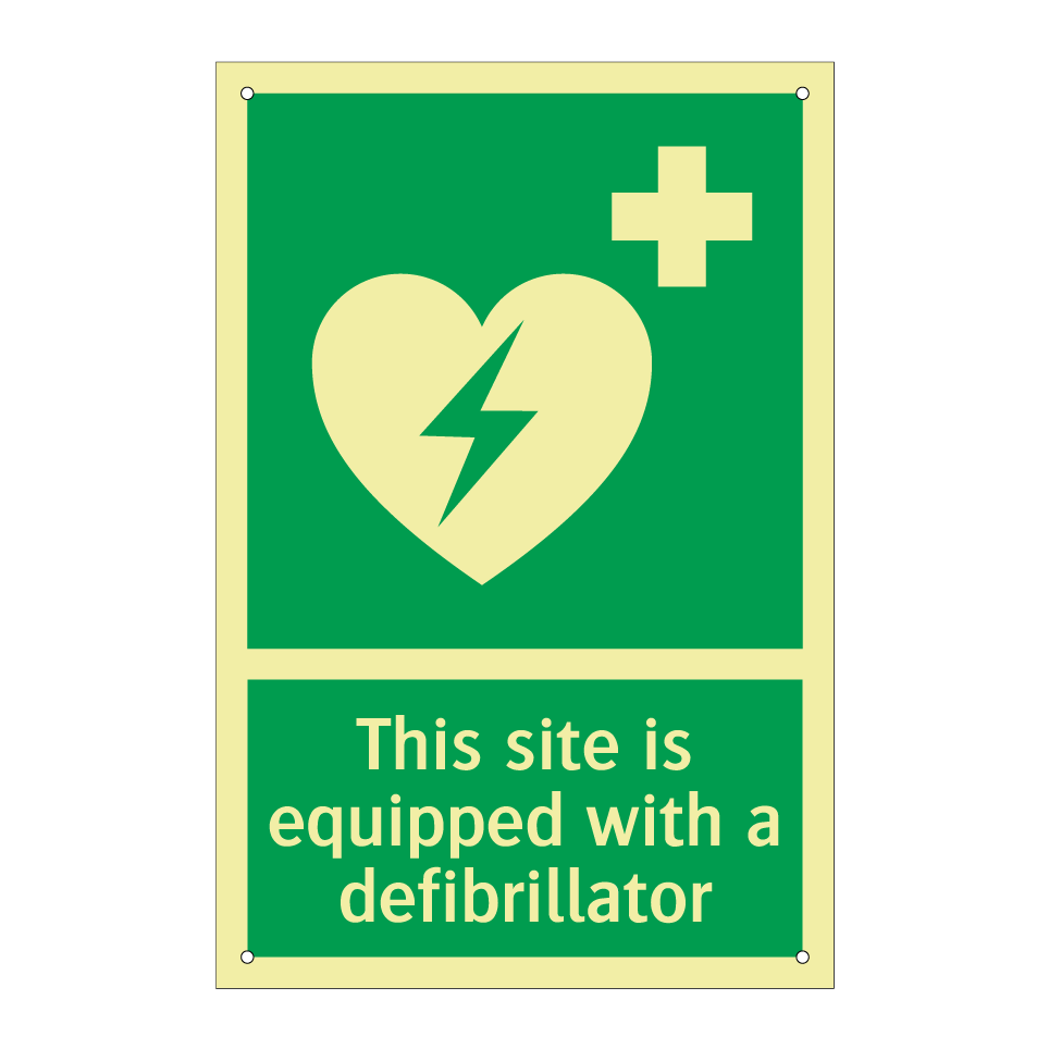 This site is equipped with a defibrillator