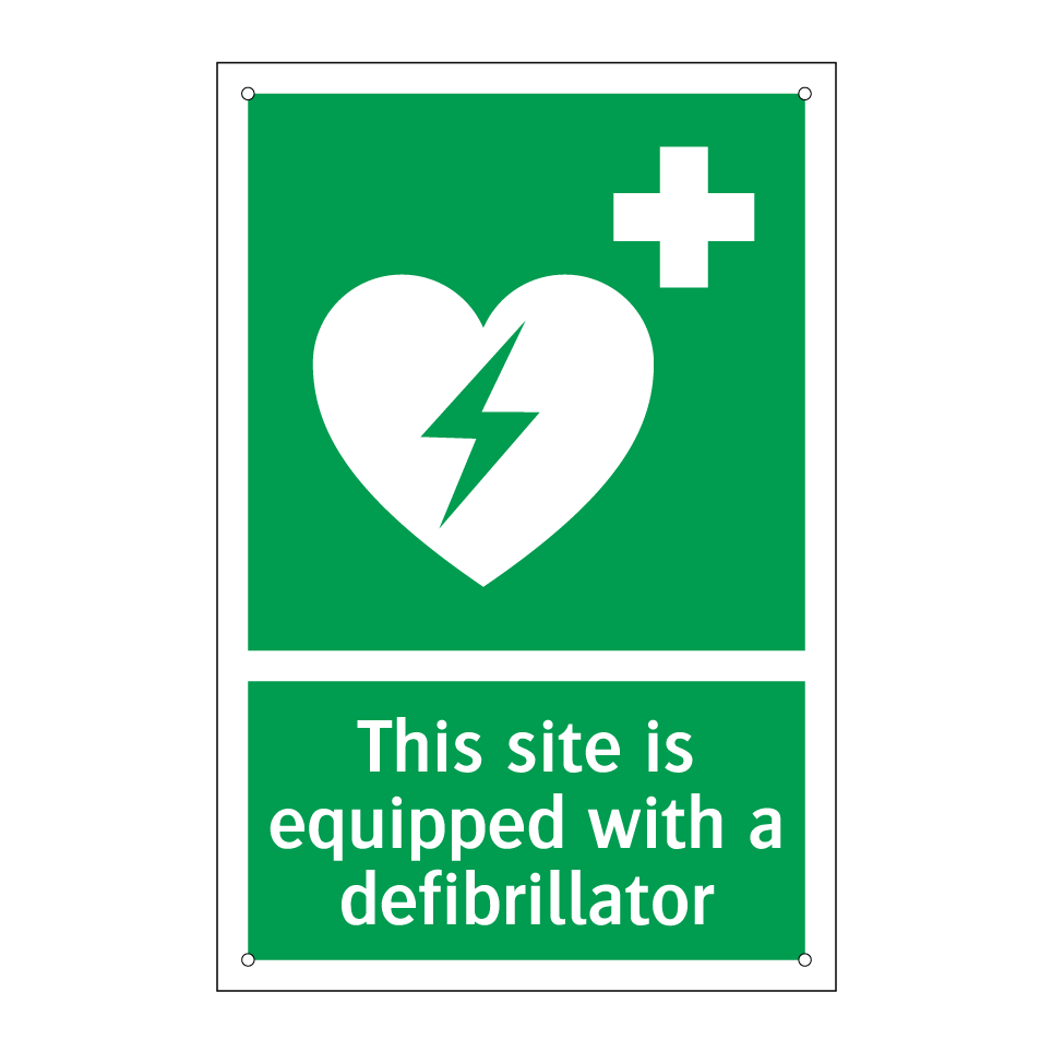 This site is equipped with a defibrillator