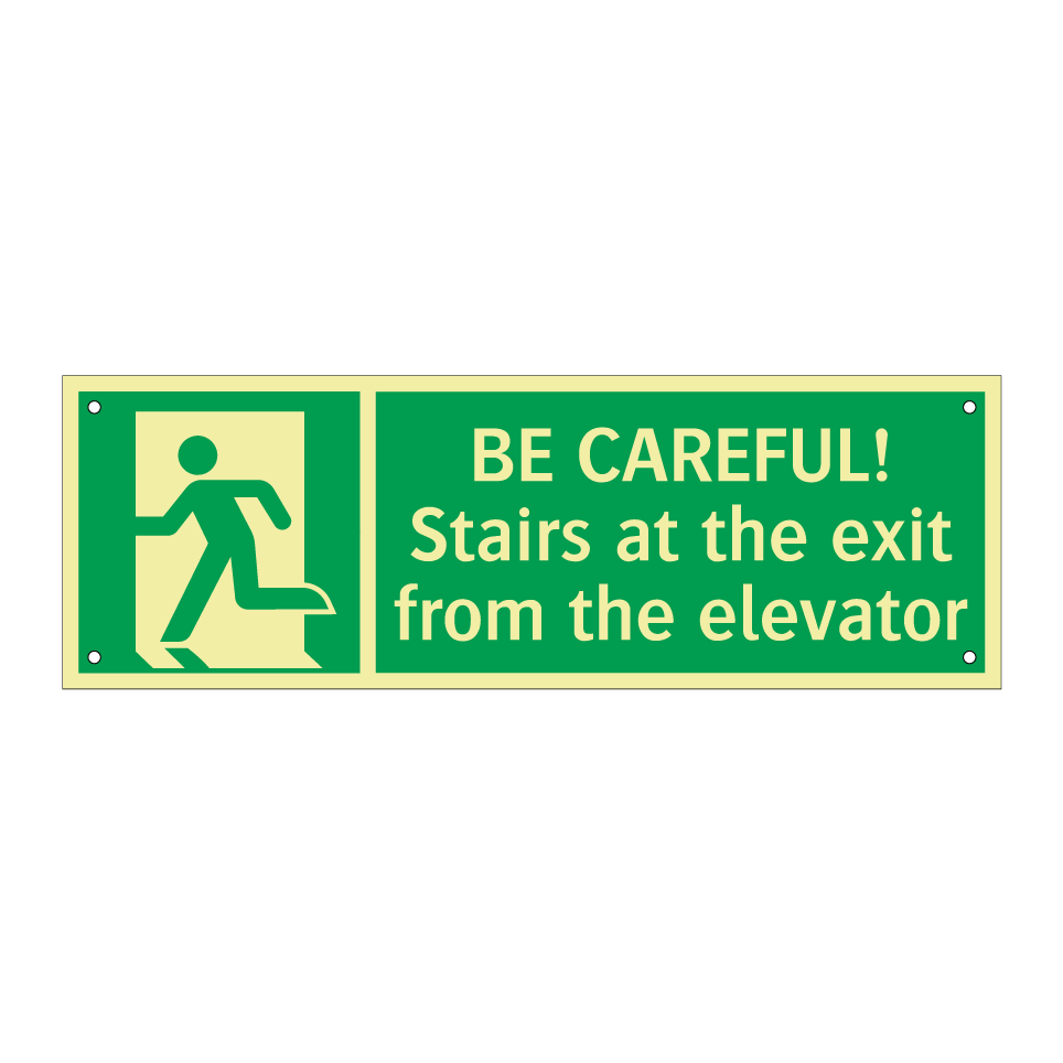 BE CAREFUL! Stairs at the exit from the elevator